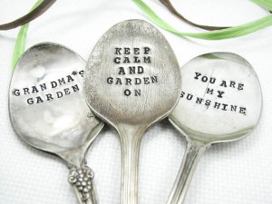 Spoon Garden Markers - Stamped Vintage Silverware, Plant Markers ...