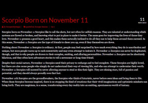 Personality Traits of Scorpios born on November 11