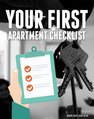 Your First Apartment Checklist - Rent.com #moving #apartment #renting