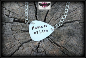 Music Is my Life Guitar Pic Quote Necklace by CatsCustomCreations, $10 ...