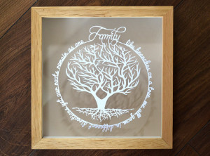 family tree quote papercut paper art hand made papercut choice of ...