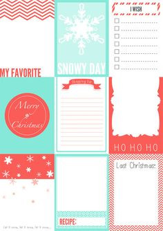 christmas journaling cards/filler smash book project life free freebie ...