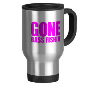 GONE BASS FISHING Meme - Hot Pink Coffee Mugs