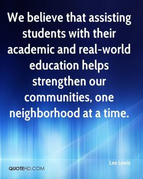 Lee Lewis - We believe that assisting students with their academic and ...