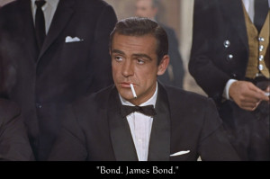 ... Trench. I admire your luck, Mr. ...?JAMES BOND Bond. James Bond