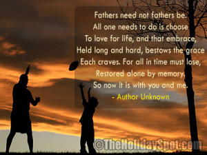 ... and son playing football on Father's Day, Poems Quotes on father's day