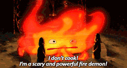 ... anime kawaii studio ghibli Howls Moving Castle Calcifer fire demon