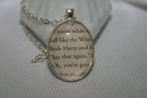 Book Page Pendant Literary Character Necklace Book Quote Pendant Book ...