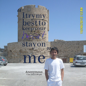 Quotes Picture: i try my best to keep your heart stay on me