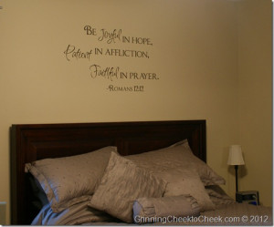 Stencil On Wall Over Bed