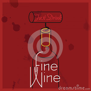 just-drink-fine-wine-quote-red-wine-minimalist-illustration ...