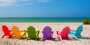 Adirondack Beach Chairs For A Summer Vacation In The Shell Sand ...