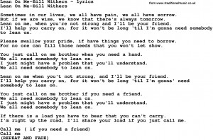 Download Lean On Me-Bill Withers as PDF file (For printing etc.)