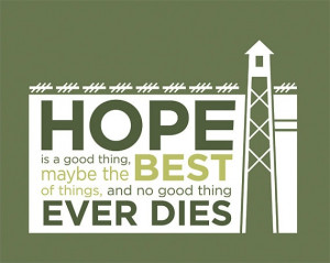 Shawshank Redemption Inspired Art Print, Hope Quote, Various Sizes ...