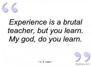 experience is a brutal teacher