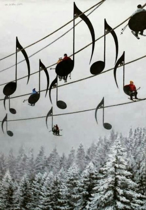 Musical Notes Ski Lift Awesome