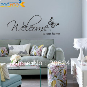 Original Butterfly Welcome to Our Home Vinyl Wall Art Decals Quotes ...