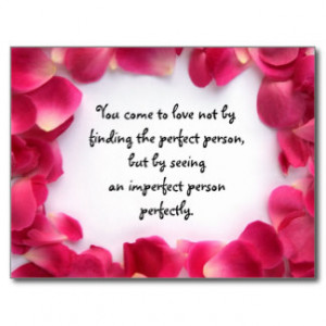 Rose Petal Frame PostCard with Love Quote