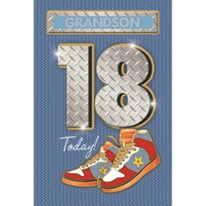 Grandson - 18 Today' Mens 18th Birthday Card - Celebrity Style Design
