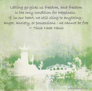 ... anger, anxiety, or possessions - we cannot be free ~ Thich Nhat Hanh