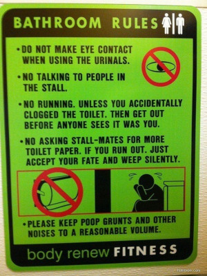 Funny Bathroom/Toilet Rules Sign Picture