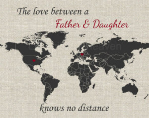 Father & Daughter World Map Print- world map dad, deployment map print ...
