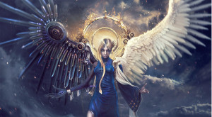 fantasy angel sci fi science fiction mech tech wings psychedelic ...