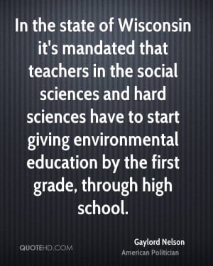 In the state of Wisconsin it's mandated that teachers in the social ...
