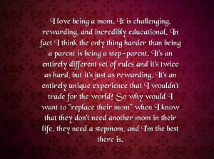 Stepmom's who treat them like their own