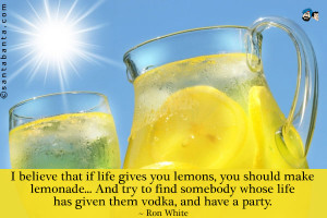 believe that if life gives you lemons, you should make lemonade ...