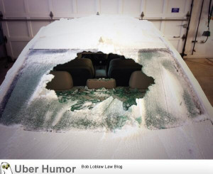 Turned on rear defroster, glass shattered. Thanks polar vortex!