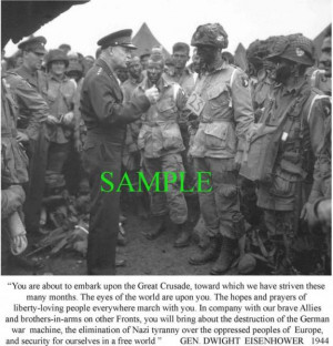 Details about GEN DWIGHT EISENHOWER LETTER TO TROOPS ON D-DAY PHOTO