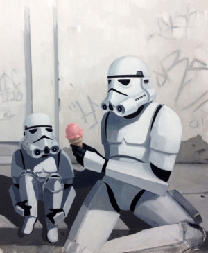 Stormtrooper with an Ice Cream Cone - Star Wars: Oil On Canvas, Stars ...