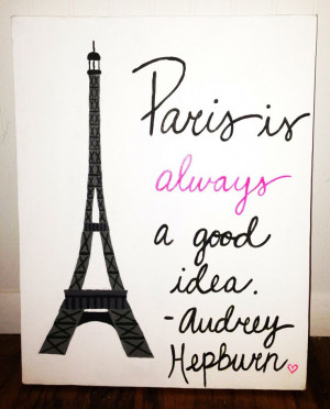 Original Canvas Painting Paris Audrey Hepburn by JordansCanvas, $24.00