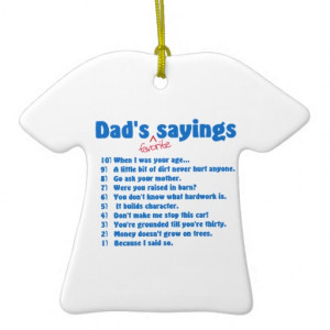 Dad's favourite sayings christmas ornament