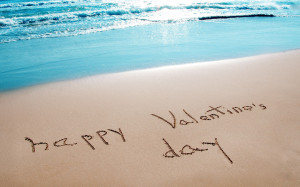 Happy Valentines Day Beach Image