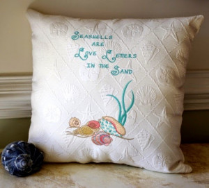 Seashells are Love Letters in the Sand Pillow