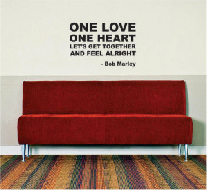 One Love BOB MARLEY Quote Decal Sticker Wall Vinyl jamaica rasta ...