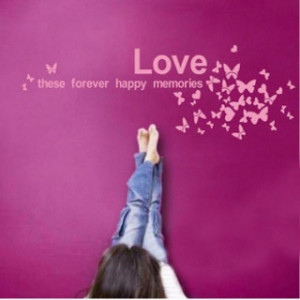 Love Butterfly Quote Letter Words Room Art Mural Wall Sticker Decal ...