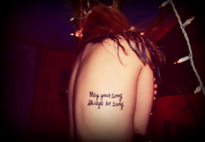 fuckyeahtattoos:This is my first tattoo. Lyrics from Bob Dylan’s ...