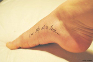Small Black Foot Quote Tattoos For Girls – Inspirational Foot Quote ...