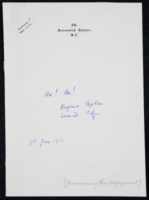Lytton Strachey. Letter to Virginia Woolf, 17 February 1909.