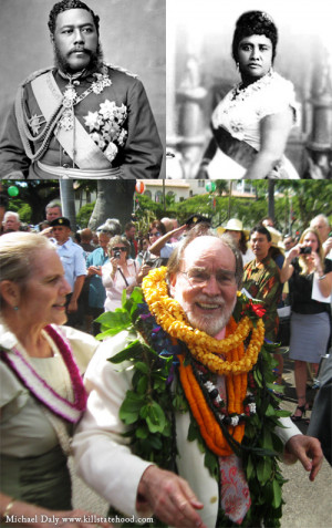 King Kalakaua, Queen Lili`uokalani, Governor Neil Abercrombie and wife ...