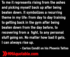 UFC Fighter Carlos Condit On His Tattoo Phoenix