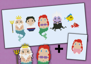 ... Products Cross Stitch Patterns Mini People Cartoons The Little Mermaid
