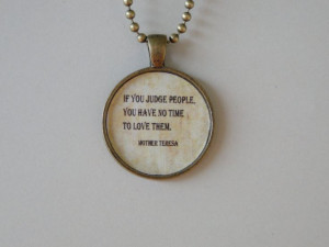 Famous Quotes By Mother Teresa Necklace by AlexandraAndCo on Etsy, $12 ...