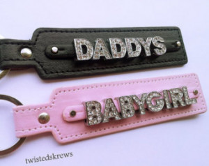 DADDYS BABY GIRL couples matching k ey chain fob bdsm slave master ...