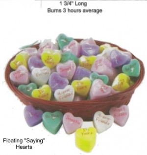 GZ - Hearts w/Sayings Floating Candles (6pc.) $12.95 Quantity