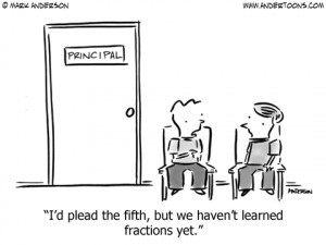 School Cartoon 6306: I'd plead the fifth, but we haven't learned ...