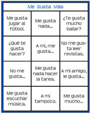 Me Gusta Mas Printable Spanish Game For Practicing Gustar And Saying ...